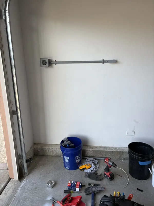 New garage circuit installed in conduit