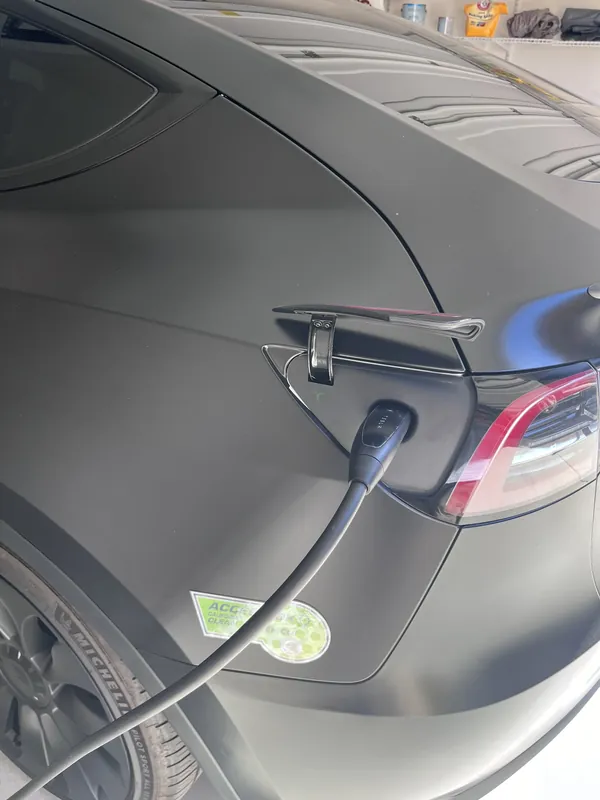 Tesla charging from a newly installed home charger